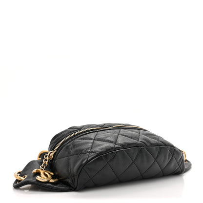 Chanel Lambskin Quilted Linked In Waist Bag Black 4 of 10