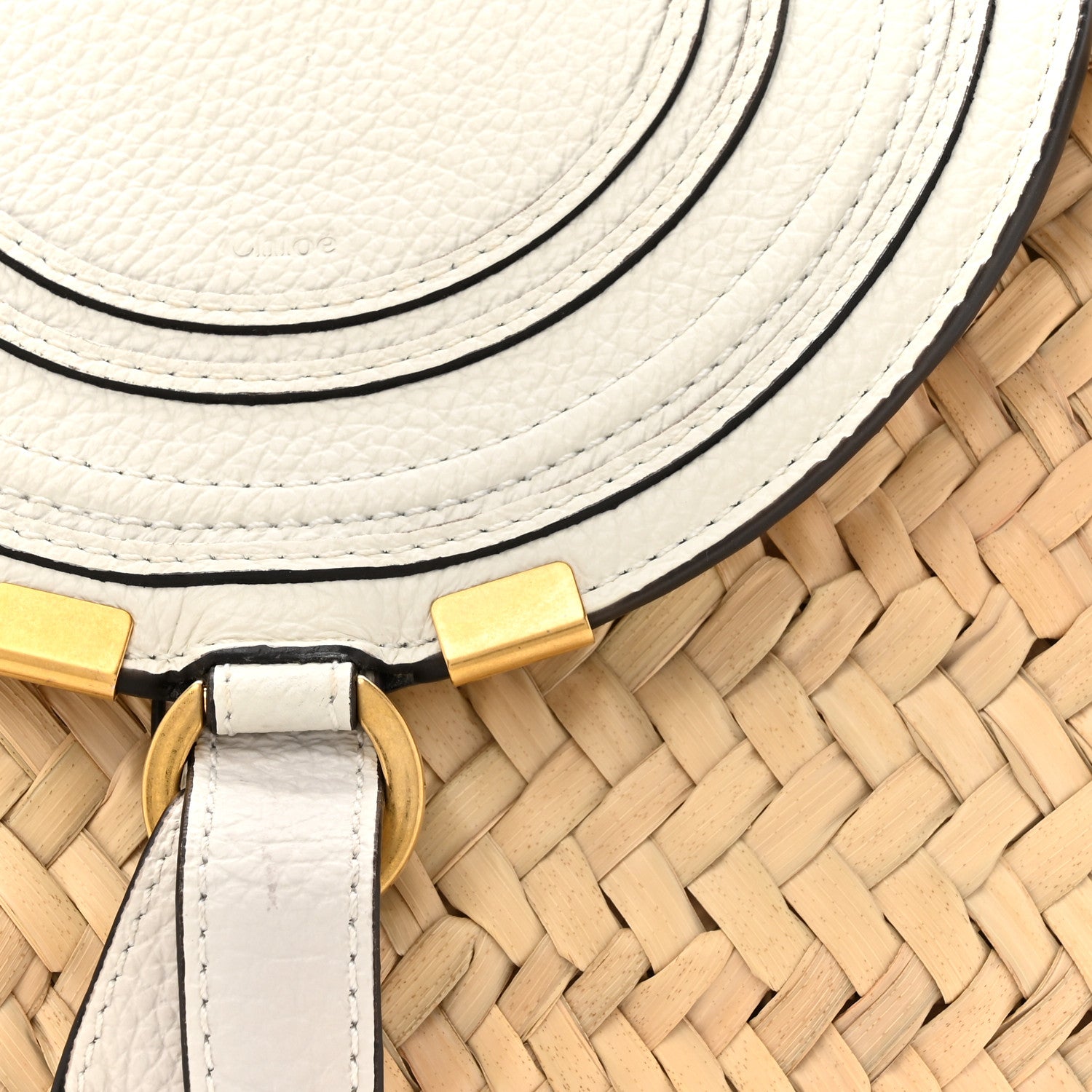 Chloe Raffia Calfskin Marcie Basket White 8 of 11