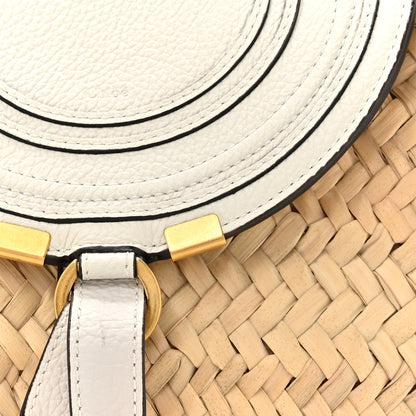 Chloe Raffia Calfskin Marcie Basket White 8 of 11