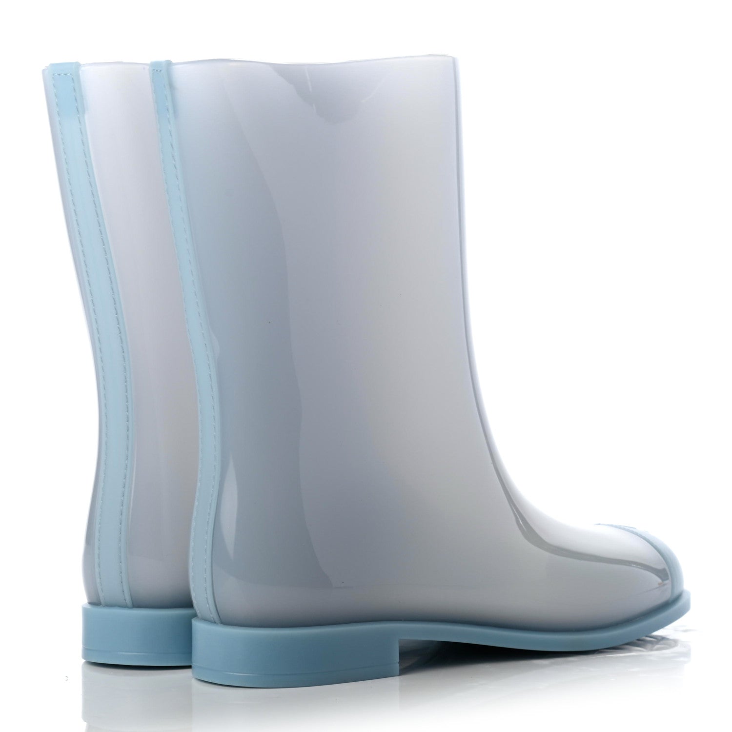 Chanel Rubber Rain Boots 38 Light Blue 8 of 18