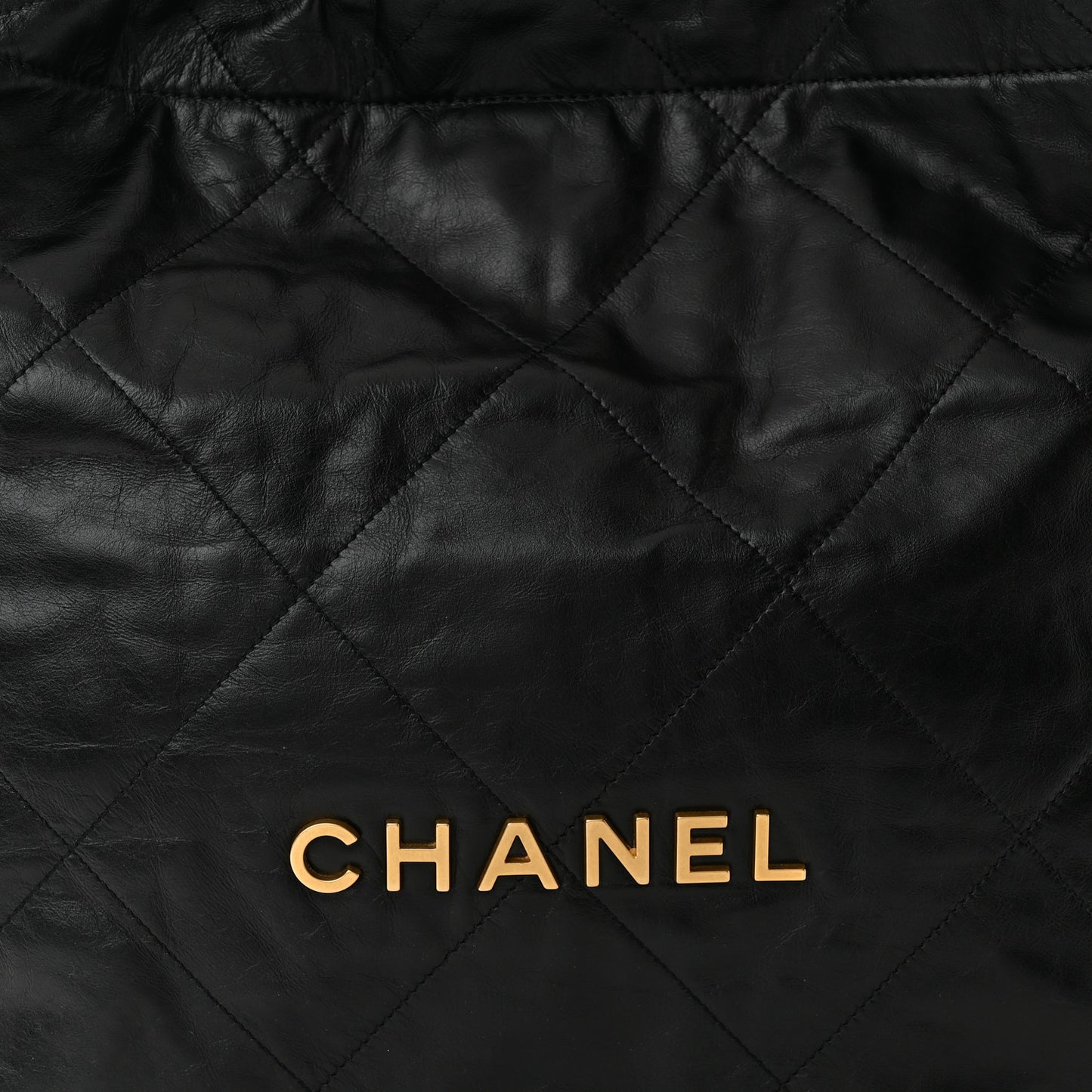 Shiny Calfskin Quilted Chanel 22 Black