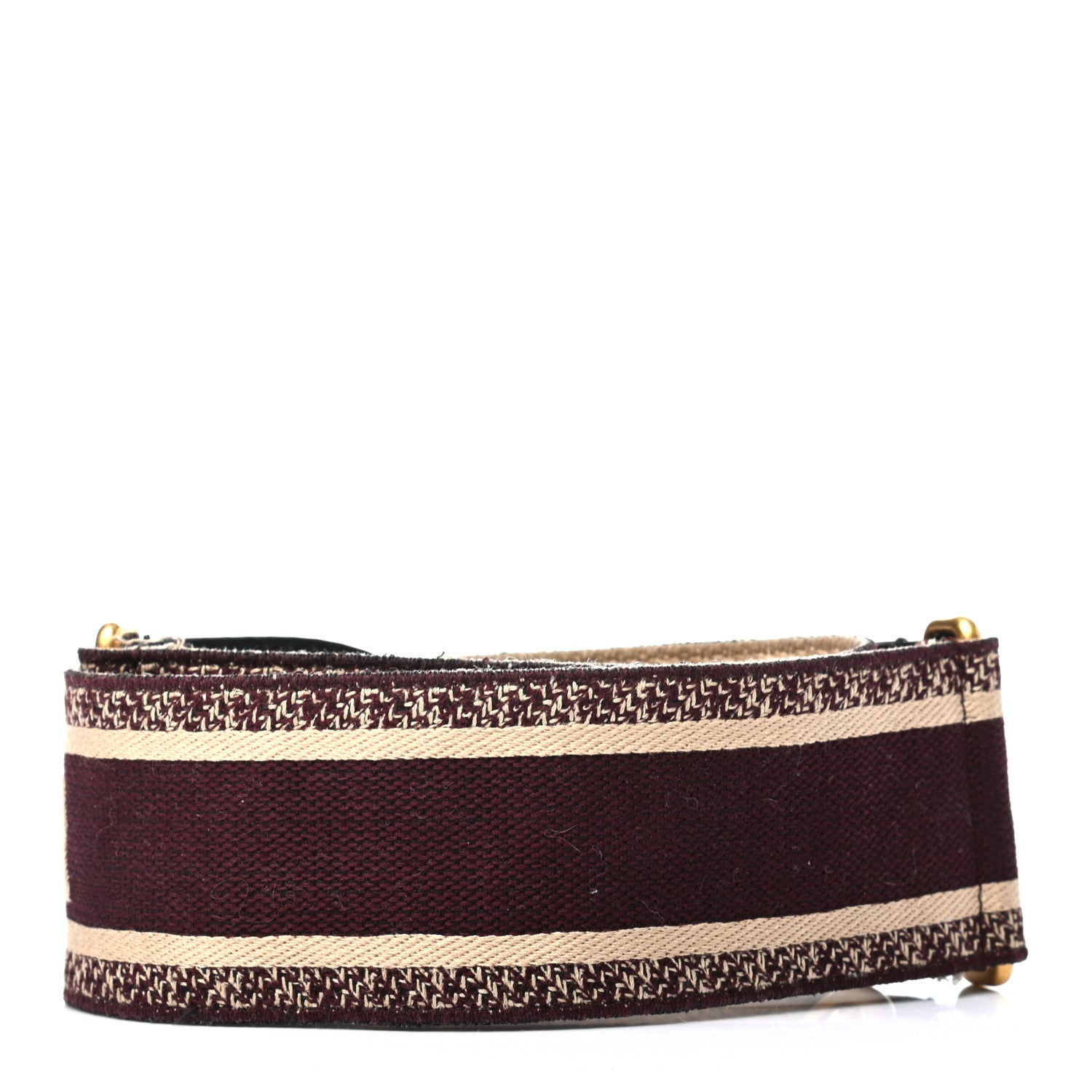 Christian Dior Canvas Embroidered Shoulder Strap Burgundy 2 of 5