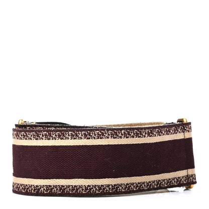 Christian Dior Canvas Embroidered Shoulder Strap Burgundy 2 of 5