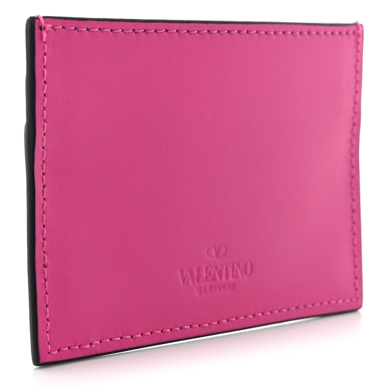 Valentino Garavani Calfskin VLTN Card Holder Pink 3 of 7