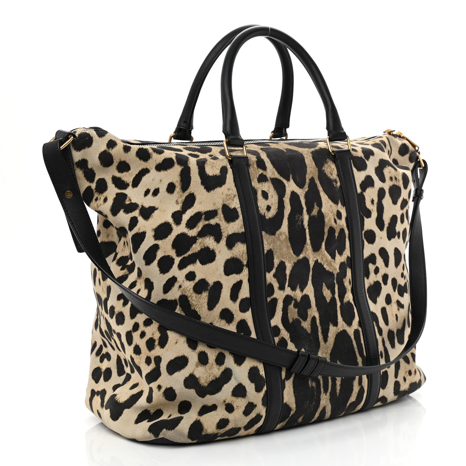 Saint Laurent Suede Leopard Print Camden Shopping Tote 3 of 11