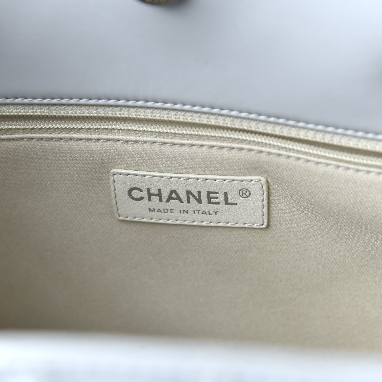 Chanel Vinyl Quilted In The Business North South Tote Light Grey 8 of 10