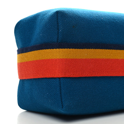 Hermes Wool Rocabar Small Bride-A-Brac Pouch Bleu Paon 8 of 9