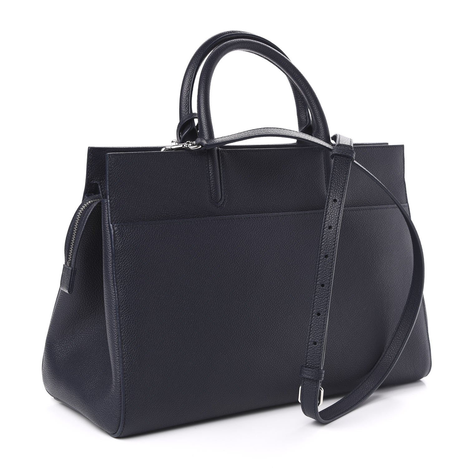 Saint Laurent Calfskin Medium Rive Gauche Cabas Navy Blue 3 of 10