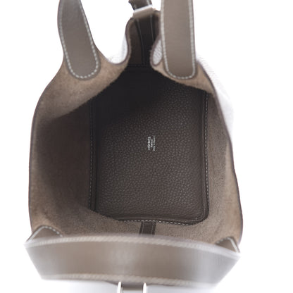 Hermes Taurillon Clemence Picotin Lock 18 PM Etoupe 5 of 13