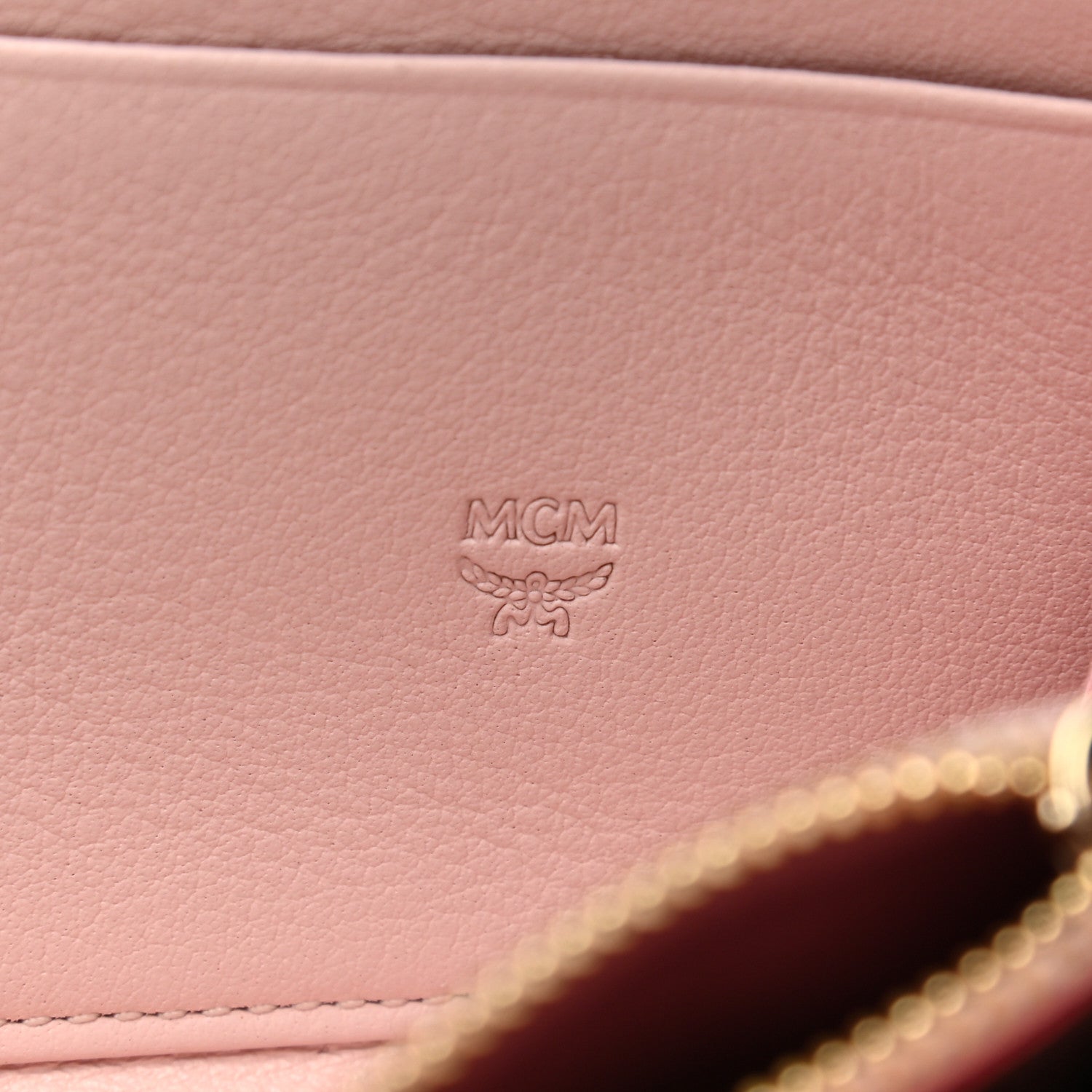 MCM Calfskin Ottomar Large Zip Around Wallet Pink 6 of 8