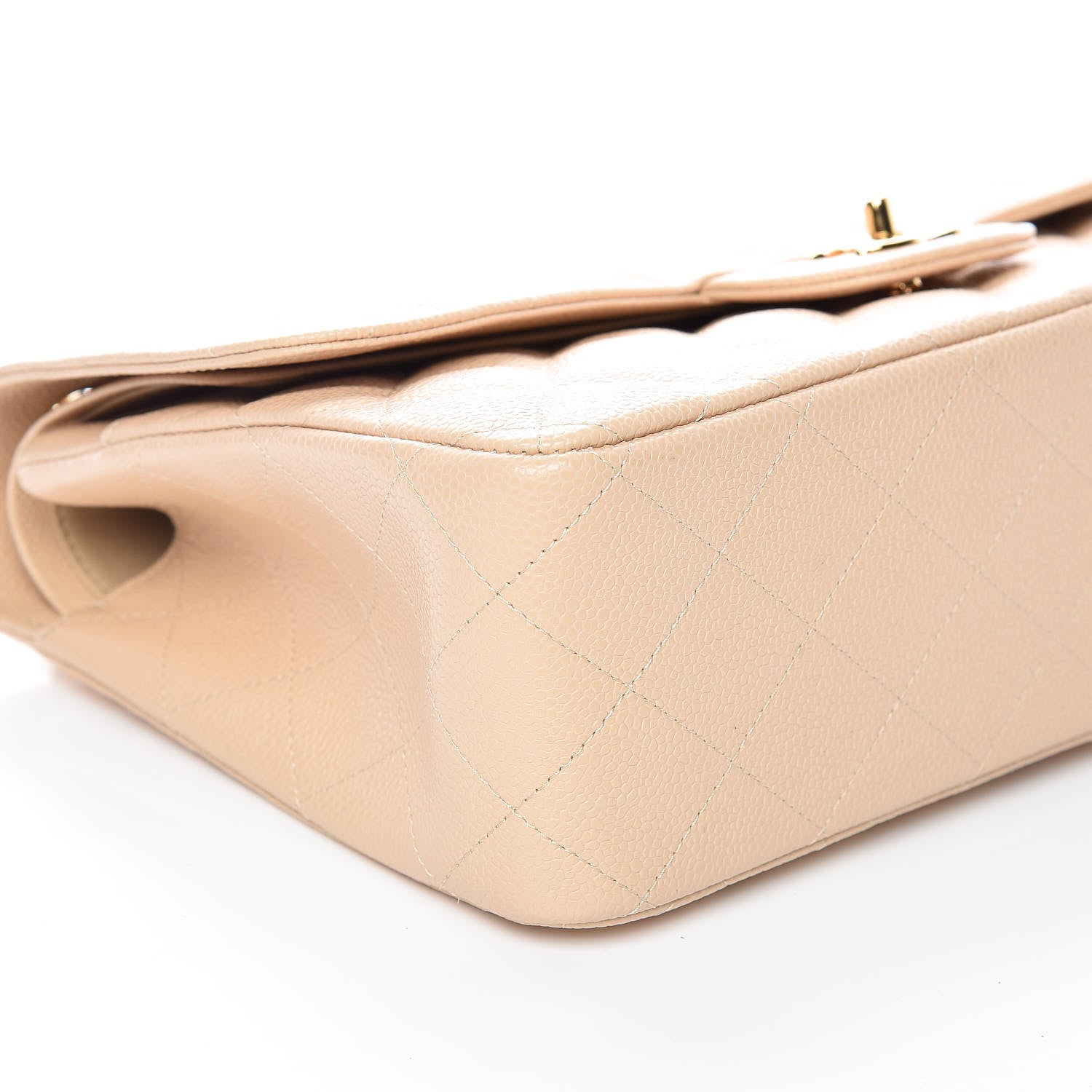 Chanel Caviar Quilted Jumbo Double Flap Light Beige 5 of 10