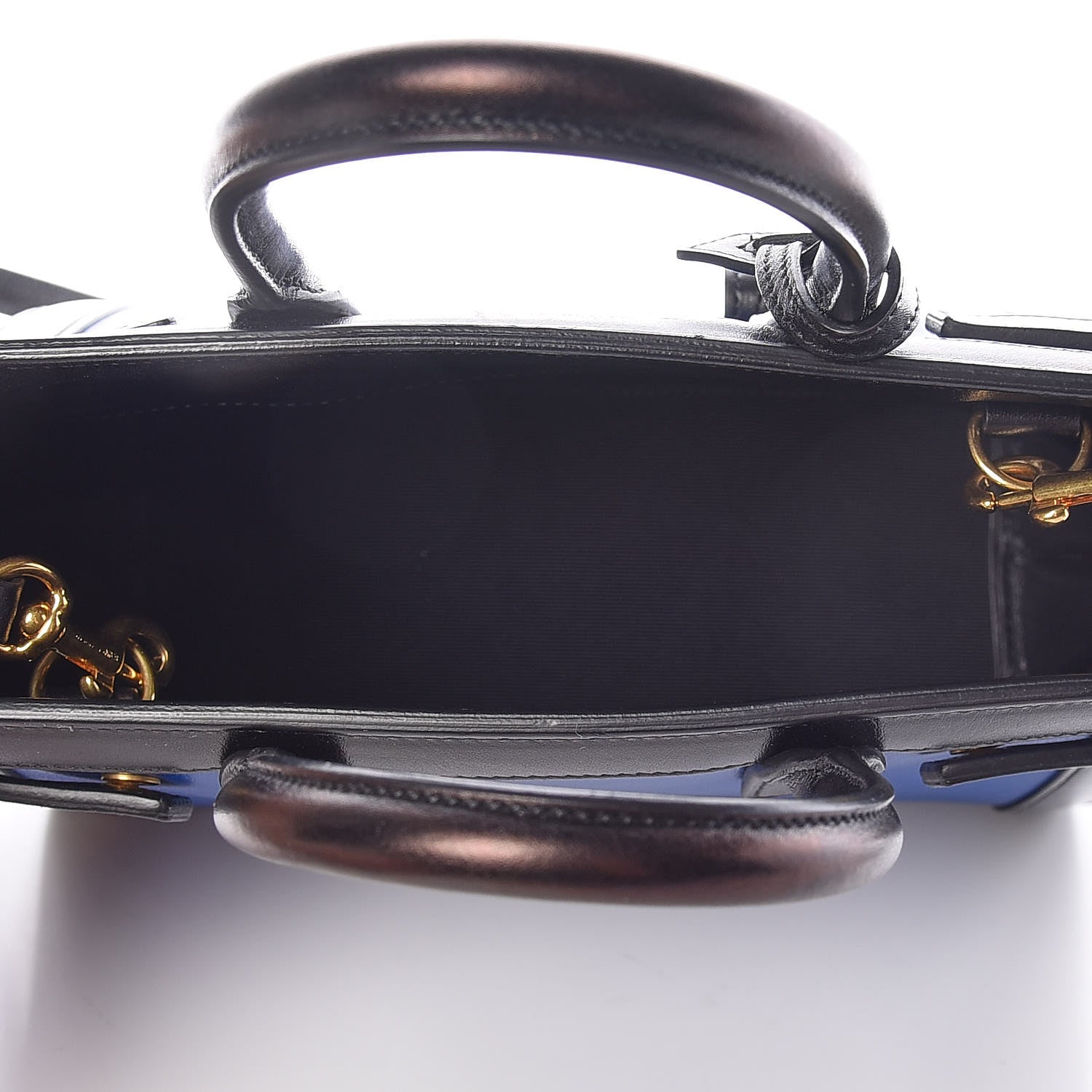 Saint Laurent Calfskin Bi-Color Nano Sac De Jour Royal Blue Black 7 of 9