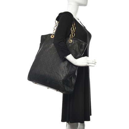 Christian Dior Lambskin Cannage Large Dior Soft Shopping Tote Black 2 of 12