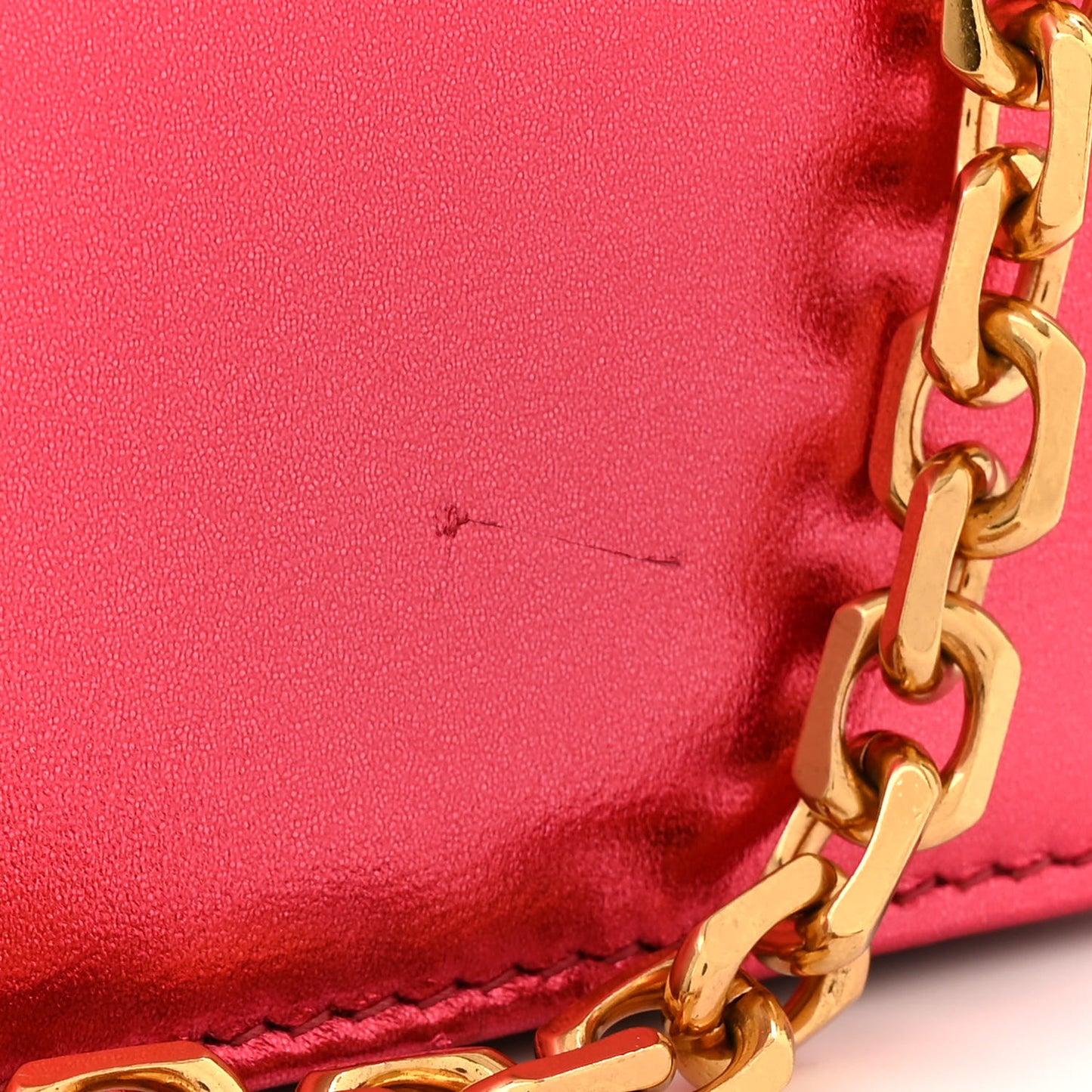 Metallic Calfskin DG Girls Shoulder Bag Red