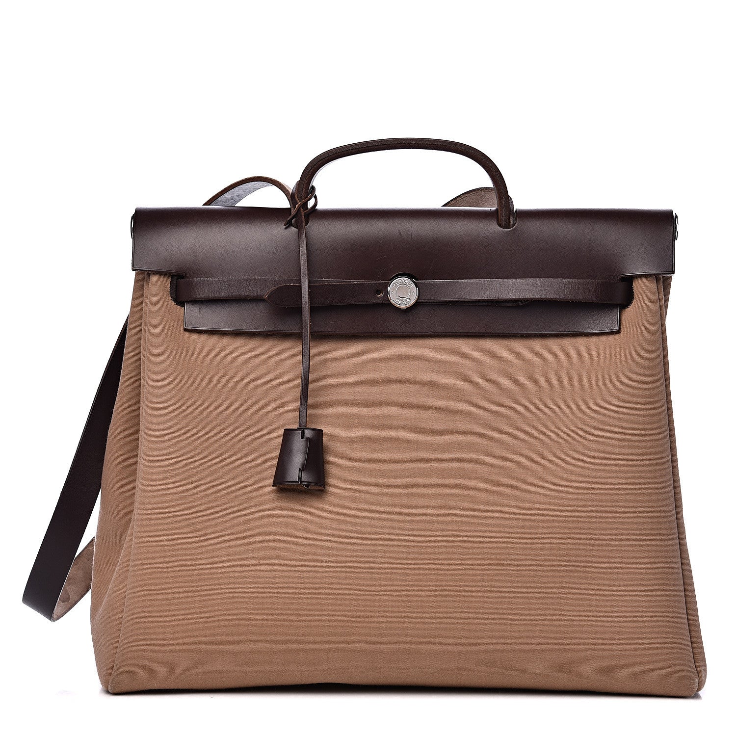 Hermes Toile Vache Hunter Herbag 39 GM Etoupe Ebene 1 of 14