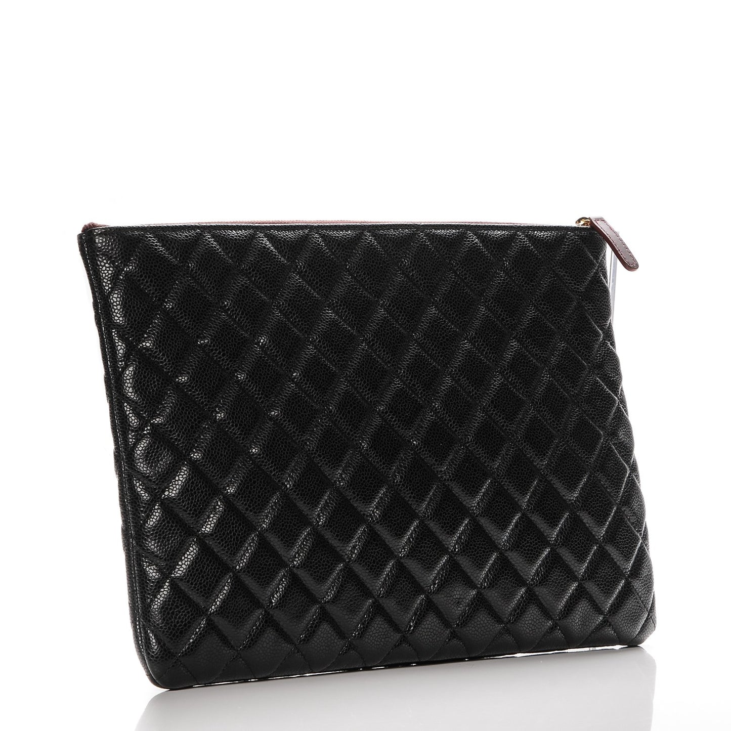 Caviar Quilted Large Cosmetic Case Black