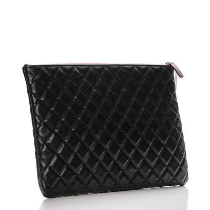 Chanel Caviar Quilted Large Cosmetic Case Black 3 of 7