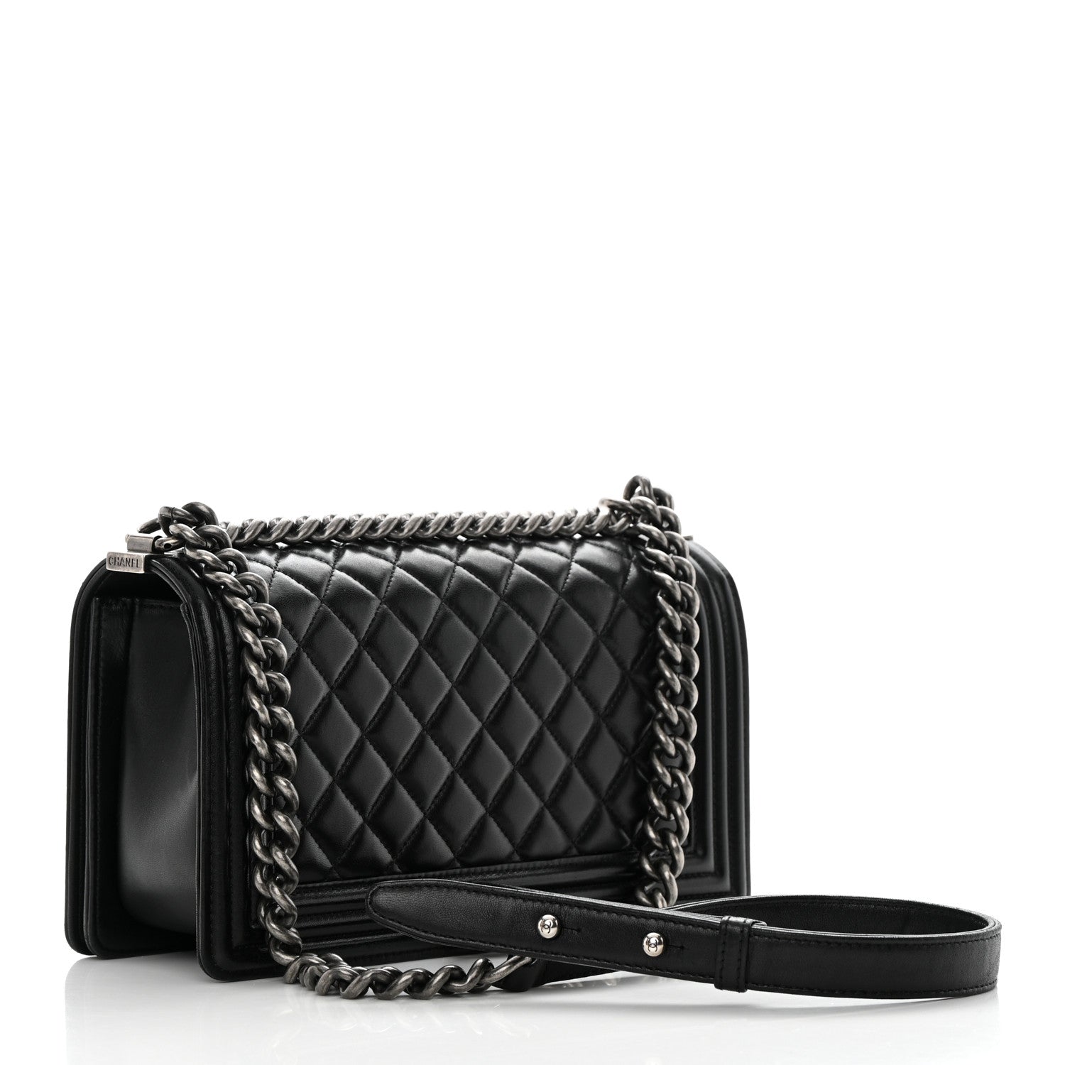Chanel Lambskin Quilted Medium Boy Flap Black 3 of 16