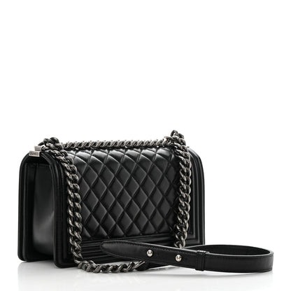 Chanel Lambskin Quilted Medium Boy Flap Black 3 of 16