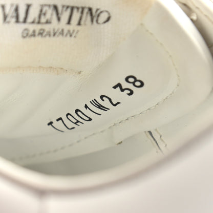 Valentino Garavani Calfskin Rockstud Untitled Open Sneakers 38 White 9 of 13