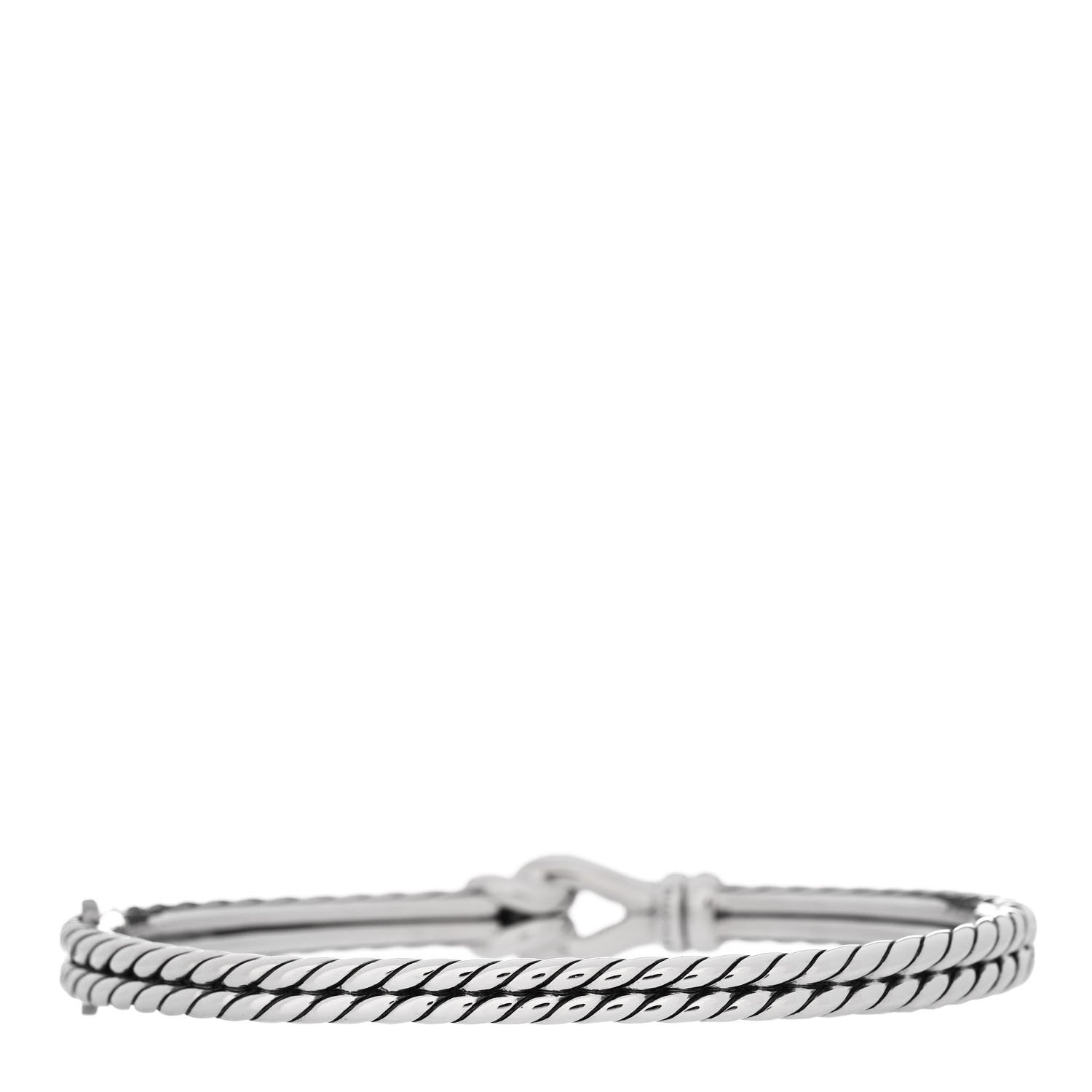 David Yurman Sterling Silver Diamond 5.5mm Thoroughbred Loop Bracelet 2 of 3