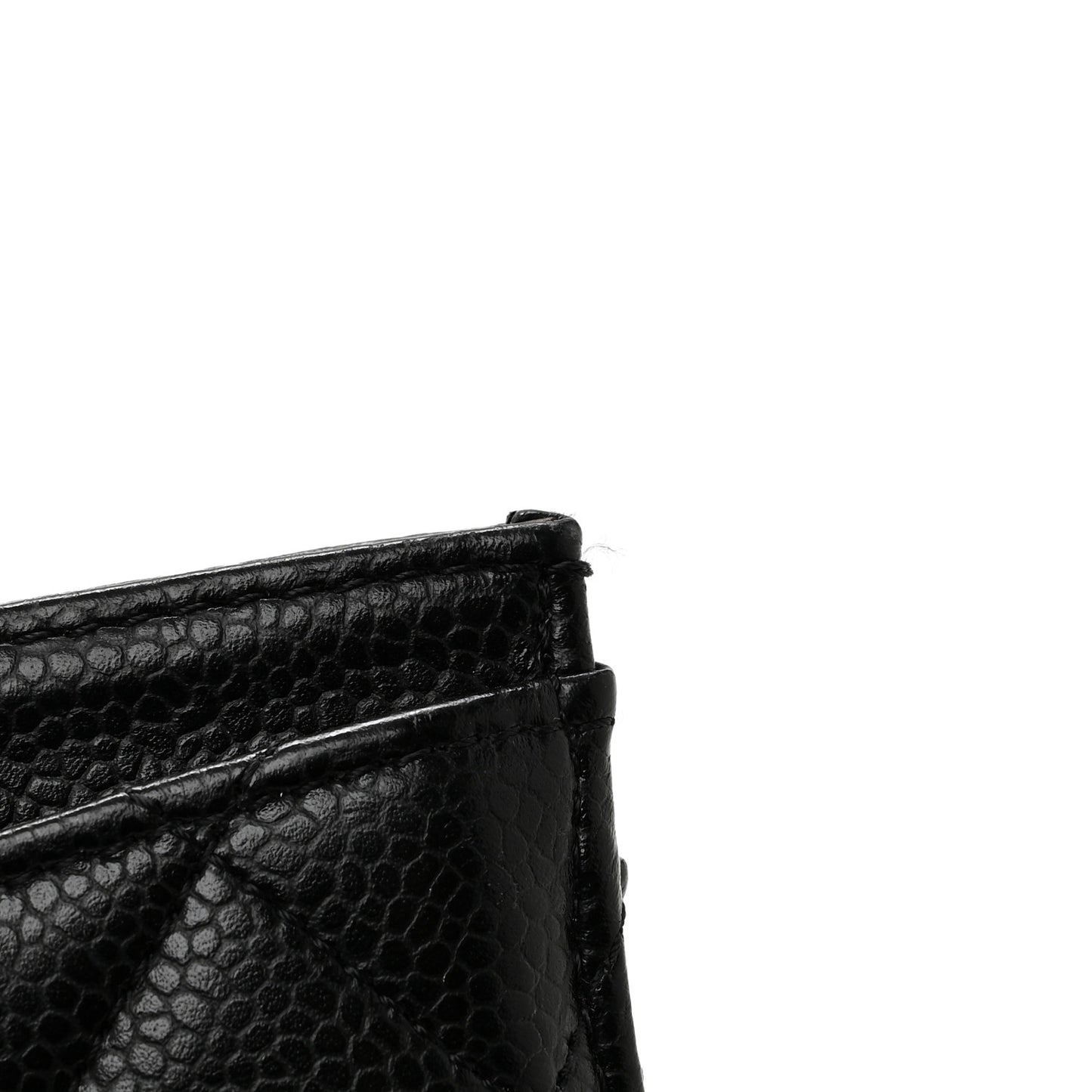 Caviar Quilted Card Holder Black