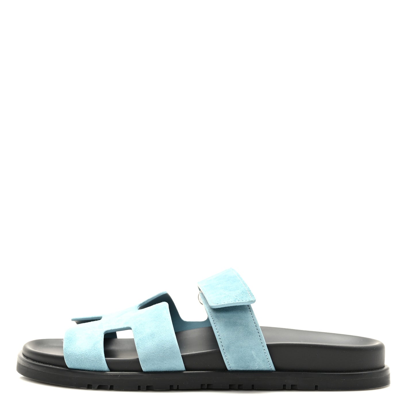 Suede Goatskin Womens Chypre Sandals 38 Bleu Mineral