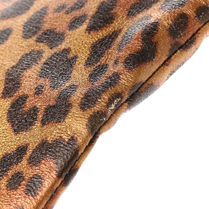 Saint Laurent Metallic Calfskin Leopard Printed Letters Monogram Zip Clutch 10 of 11