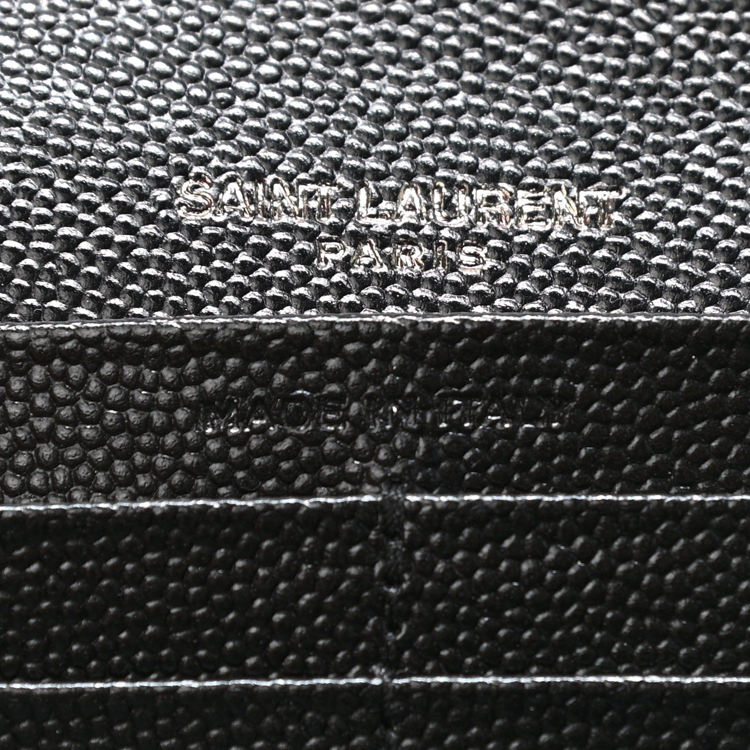 Saint Laurent Grain De Poudre Matelasse Chevron Monogram Flap Wallet Black 7 of 9