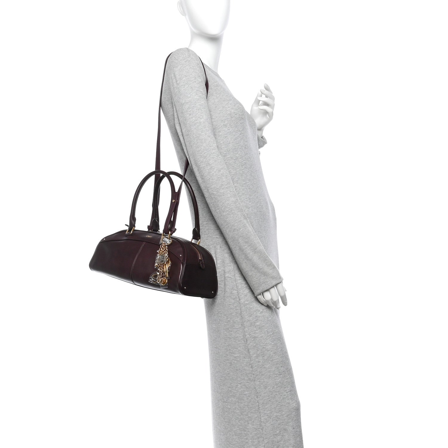 Chloe Smooth Calfskin Charms Bowling Bag Perfect Plum 2 of 11