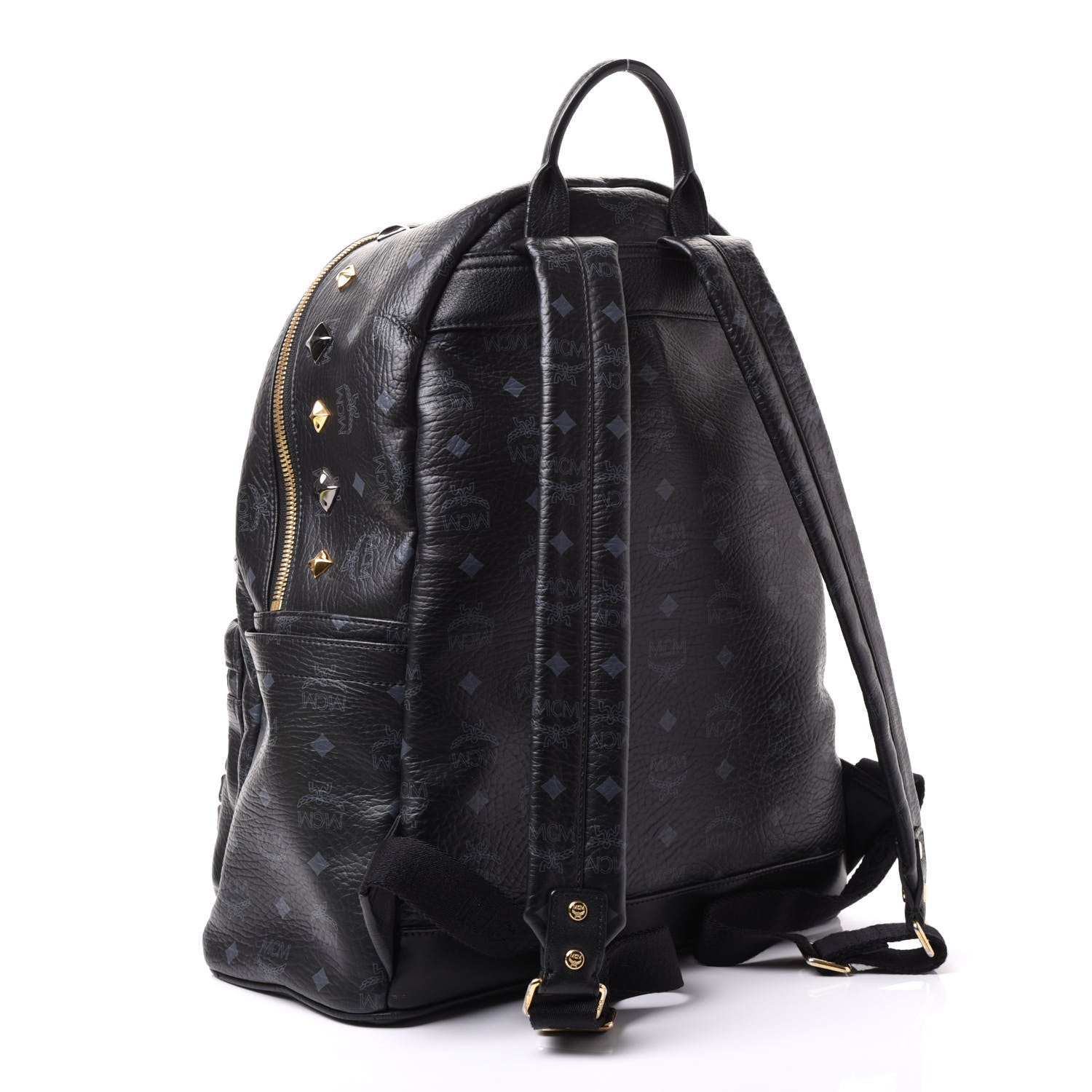 MCM Visetos Studded Medium Stark M Backpack Black 2 of 11