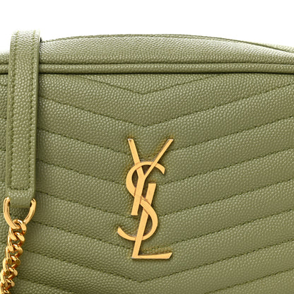Saint Laurent Grain De Poudre Matelasse Monogram Mini Lou Camera Bag Light Sage 8 of 11