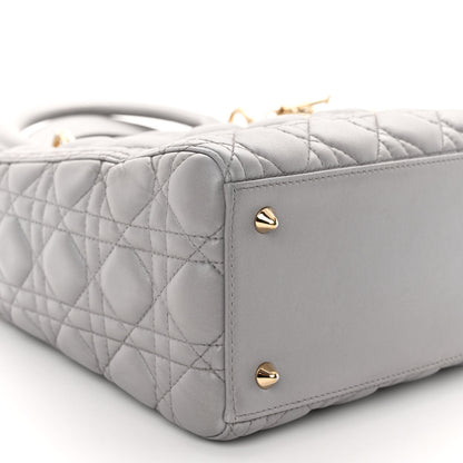 Christian Dior Lambskin Cannage Medium Lady Dior Grey 9 of 12