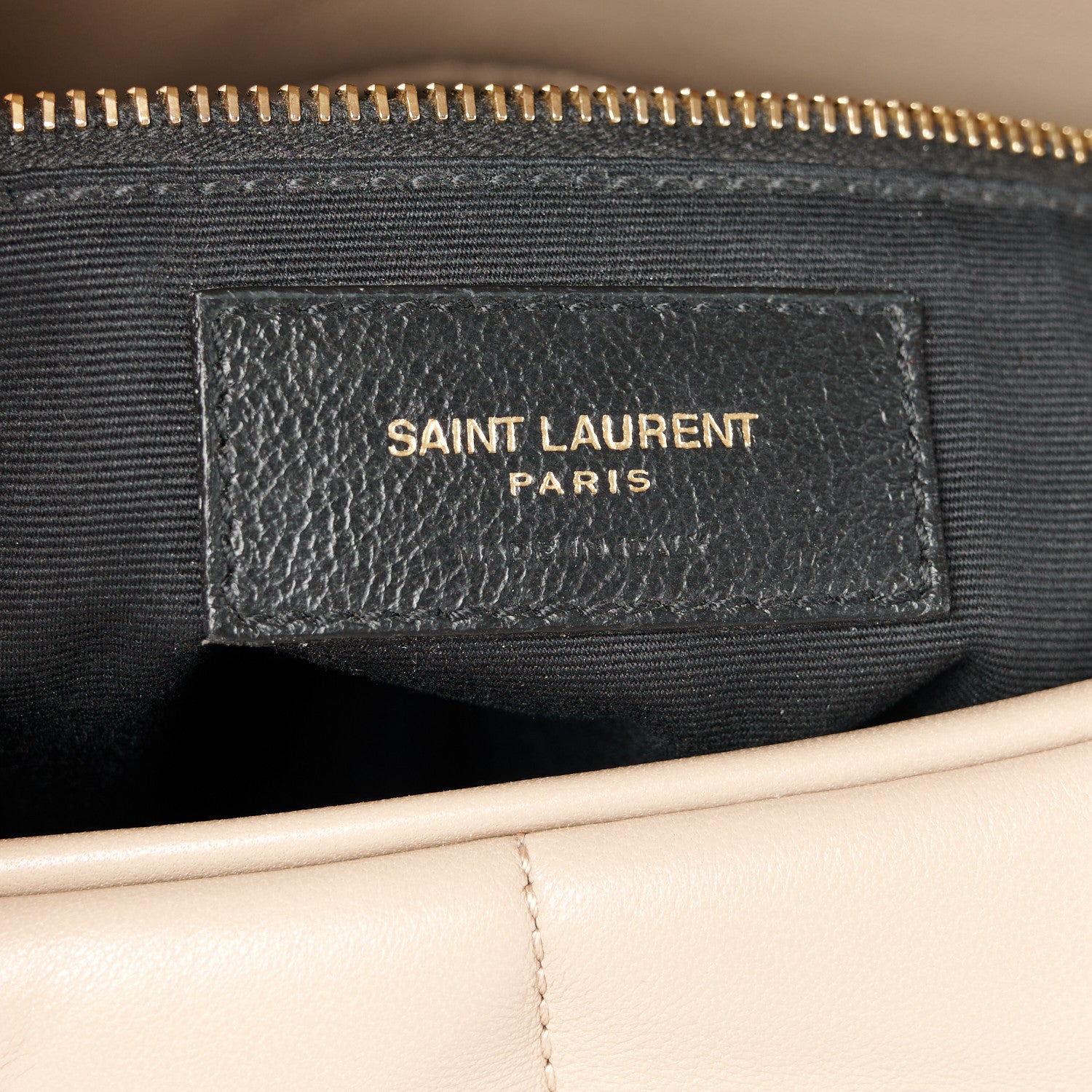 Saint Laurent Lambskin Quilted Medium Loulou Puffer Monogram Chain Satchel Dark Beige 7 of 11