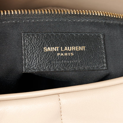 Saint Laurent Lambskin Quilted Medium Loulou Puffer Monogram Chain Satchel Dark Beige 7 of 11