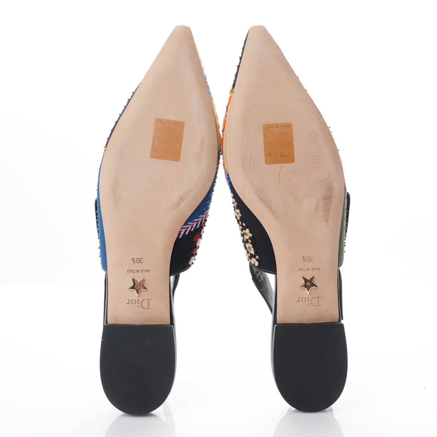 Christian Dior Patch Embroidered Sweet D Sling-Back Flats 38.5 Multicolor 5 of 9