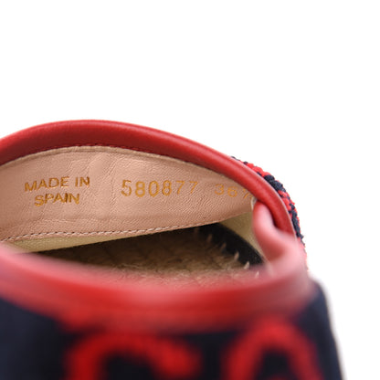 Gucci Terry Cloth GG Monogram Espadrilles 36.5 Blue Red 7 of 9