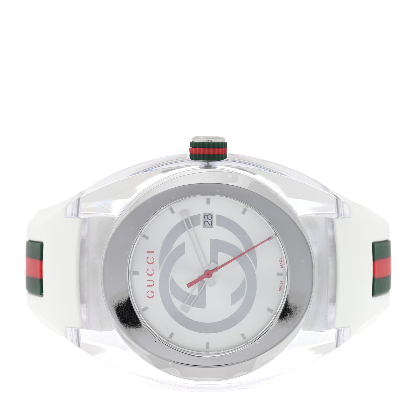 Stainless Steel Rubber 46mm Sync Web Quartz Watch White