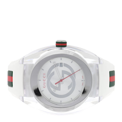 Gucci Stainless Steel Rubber 46mm Sync Web Quartz Watch White 2 of 5