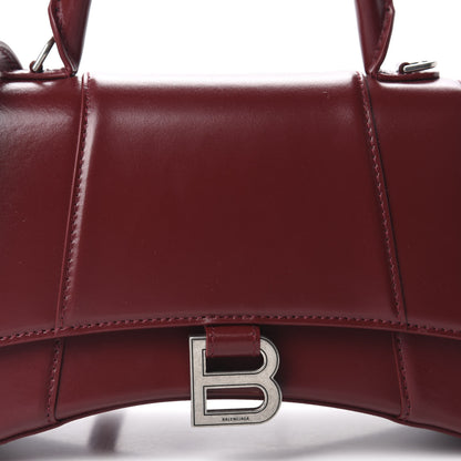 Balenciaga Shiny Box Calfskin Small Hourglass Top Handle Bag Dark Red 9 of 9