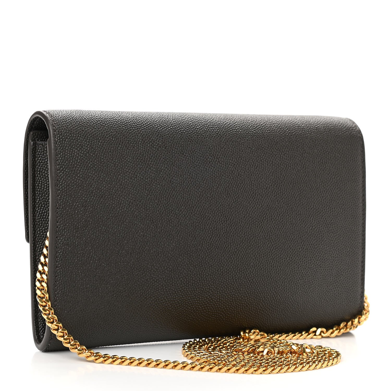 Saint Laurent Grain De Poudre Uptown Chain Wallet Pebble 4 of 12