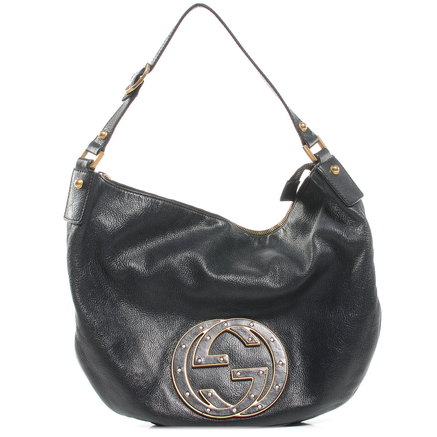 Leather Small Blondie Hobo Bag Black