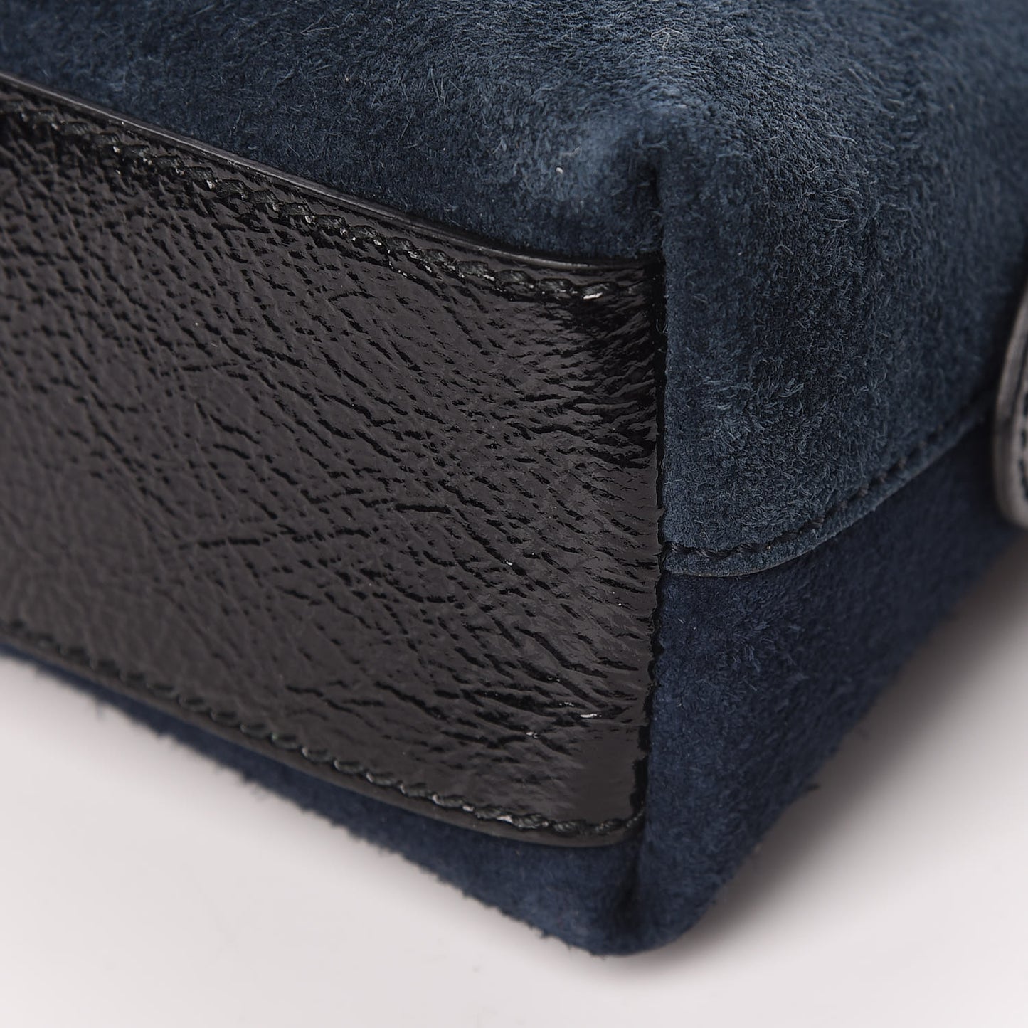 Suede Patent Dragon Embroidered Small Ophidia Dome Shoulder Bag Blue Multicolor Black