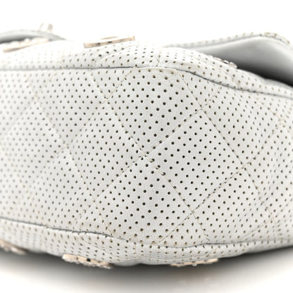 Chanel Perforated Metallic Lambskin Medium CC Medals Flap Silver 10 of 13