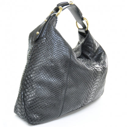 Gucci Python Large Horsebit Chain Hobo Black 2 of 10