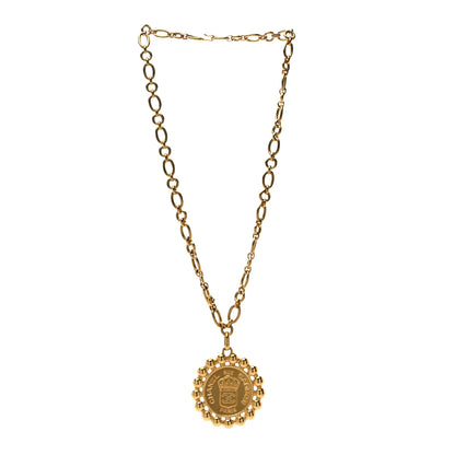 Chanel Metal CC Rue Cambon Medallion Chain Necklace Gold 3 of 4