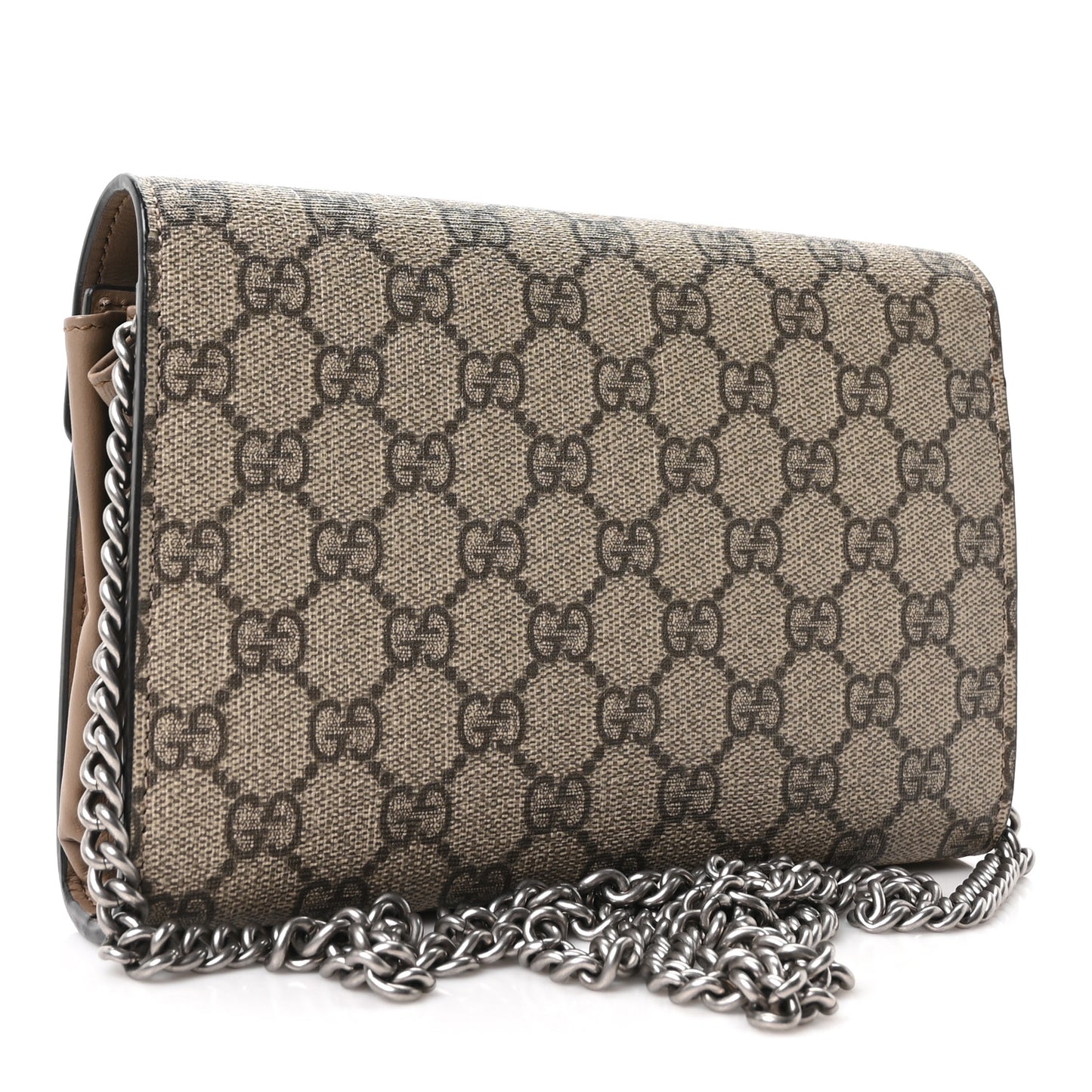 GG Supreme Monogram Mini Dionysus Chain Wallet Beige Taupe