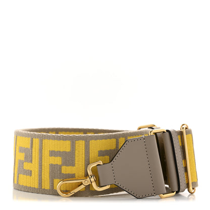 Fendi Ribbon Vitello King FF 1974 Adjustable Strap You Tortora Senape 1 of 6