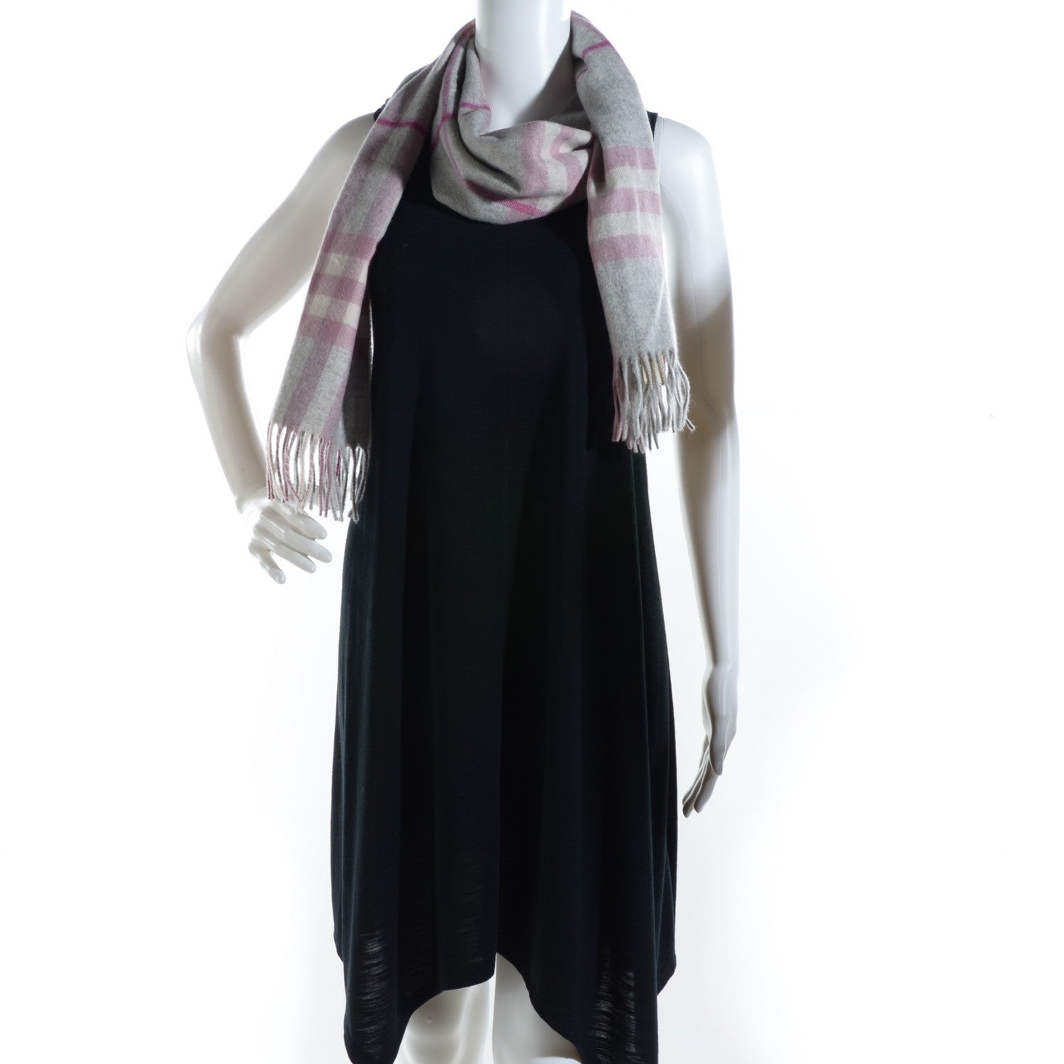 Burberry Cashmere Giant Check Scarf Grey 2 of 6