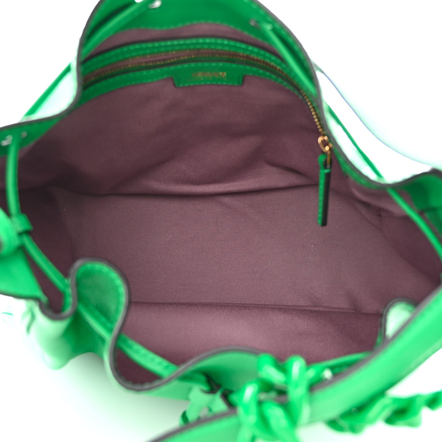 Grained Calfskin La Medusa Bucket Bag Green